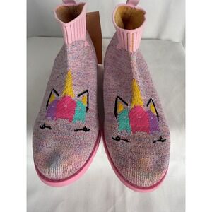 IceUnicorn Kids Unicorn Knit Sock‎ Booties Girls Ankle Pink Fun Shoes